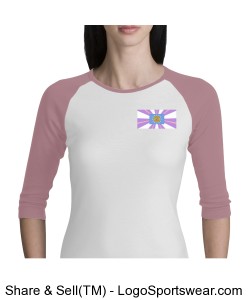 Bella + Canvas Ladies 3/4 Sleeve Raglan Colorblock T-Shirt Design Zoom